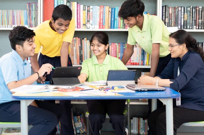 Primary students at Skill Stork International School